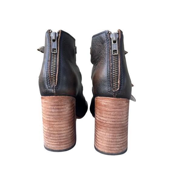 Freebird Topaz Black Brown Leather Heel Sandals Size 8 - Picture 4 of 10